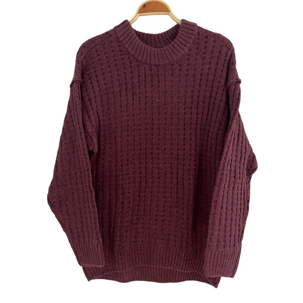 SO Women’s Mauve Longline Waffle Relaxed Fit Sweater Lightweight New Without tag